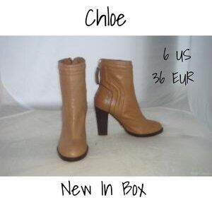 Chloe Lambskin Soft Ankle Boots Women Size 36 EU 6 US New In Box